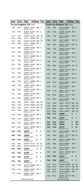 Colorado Springs Airport timetable