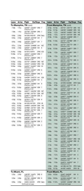 Colorado Springs Airport timetable