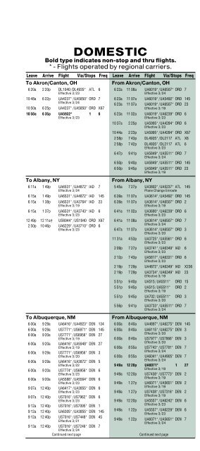 Colorado Springs Airport timetable