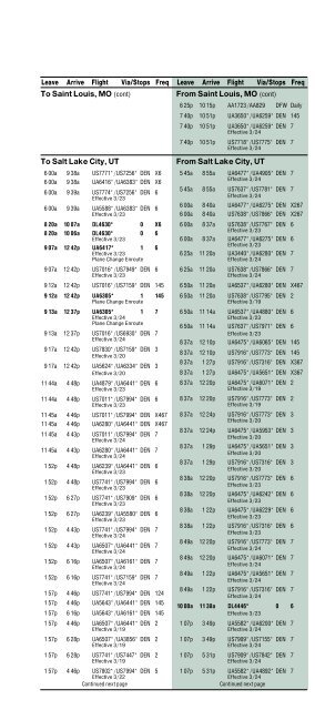 Colorado Springs Airport timetable