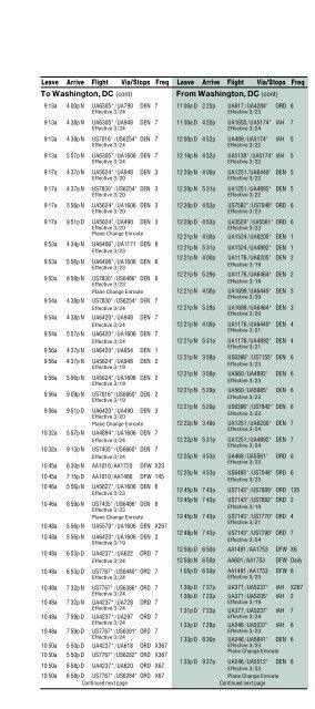 Colorado Springs Airport timetable