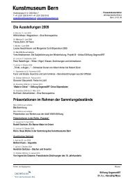 Die Ausstellungen 2009 Präsentationen im ... - Kunstmuseum Bern