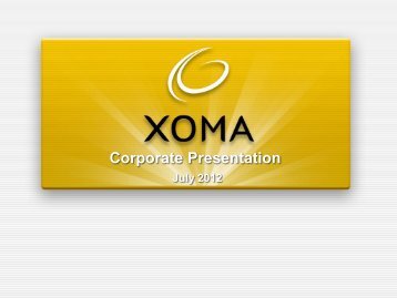 Corporate Presentation - Xoma