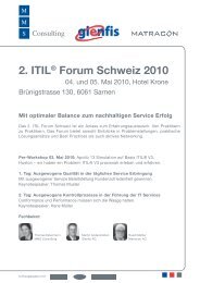 2. ITIL® Forum Schweiz 2010 - Matracon AG