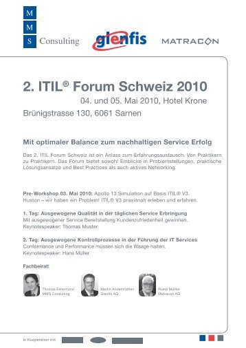 2. ITIL® Forum Schweiz 2010 - Matracon AG
