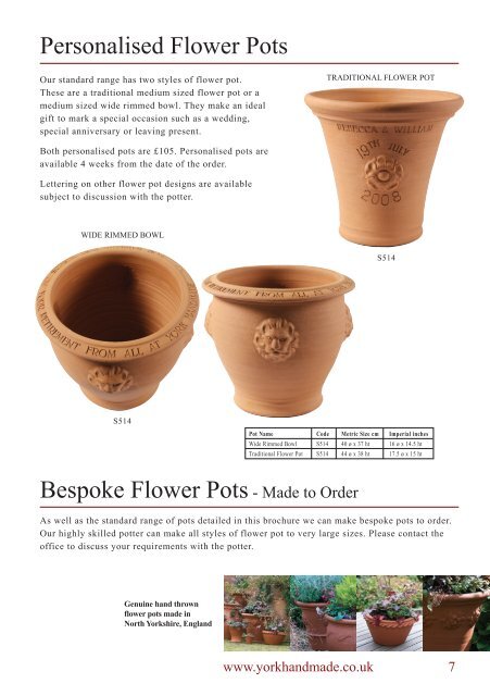 York Handmade Flower Pots