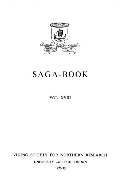 SAGA-BOOK - Viking Society Web Publications