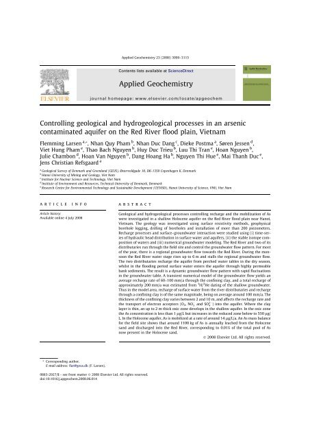 Groundwater arsenic in the Red River delta, Vietnam ... - Fiva