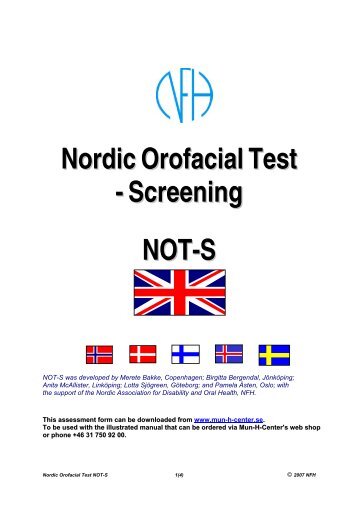NordicOrofacialTest -Screening NOT-S - Mun-H-Center