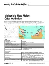 Malaysia (Part 2) - Malaysia's New Fields Offer Optimism