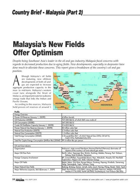 Malaysia Part 2 Malaysia S New Fields Offer Optimism
