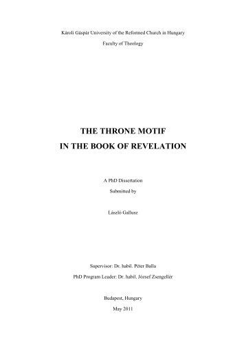 THE THRONE MOTIF IN THE BOOK OF REVELATION