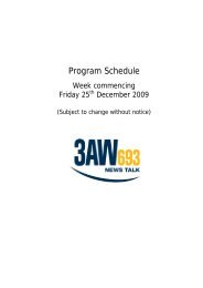 Program Schedule