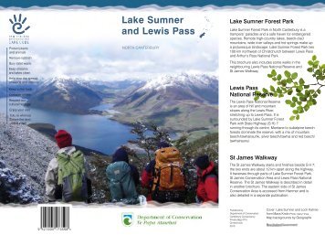 Lake Sumner - Lewis Pass brochure - Department of Conservation