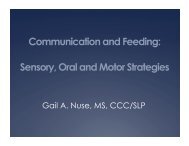 Communication and Feeding: Sensory, Oral and Motor Strategies