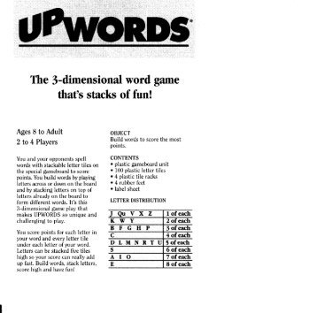 The 3-dimensional word 'game that's stacks of fun! - Hasbro