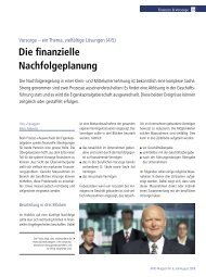 Die finanzielle Nachfolgeplanung - Mattig-Suter und Partner