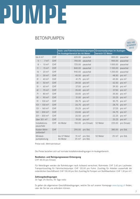 gültig ab 1. Januar 2012 - Mattli AG