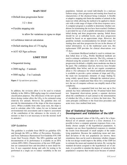 Alternative Methods for the Median Lethal Dose (LD50) Test: The Up ...