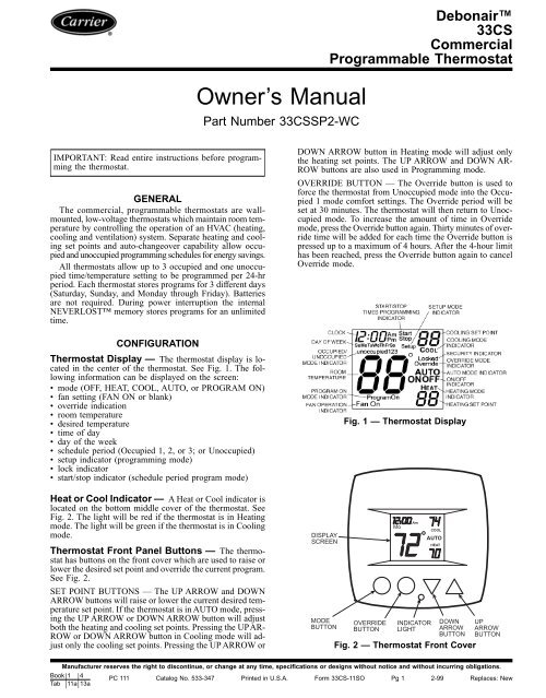 Manual Del Termostato Programable De Carrier