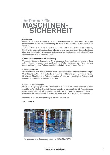 MASCHINEN- SICHERHEIT - MATTLE INDUSTRIE-PRODUKTE AG