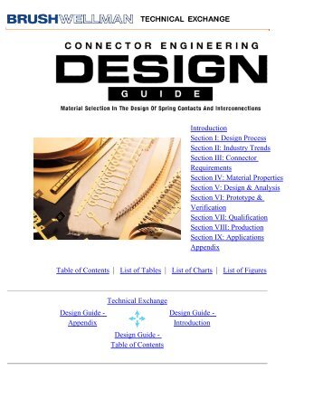 Brush Wellman -- Design Guide Table of Contents - Matthey.ch