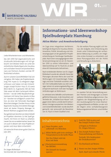 WIR Das Mitarbeitermagazin der Bayerischen Hausbau