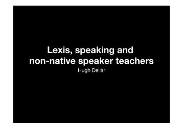 Dellar Lexis, Speaking & NNSTs - TESOL France