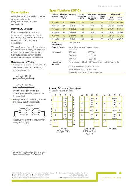 Datasheet 3E-3 (Issue 3.0) Relay Style QBCA1 - Invensys Rail