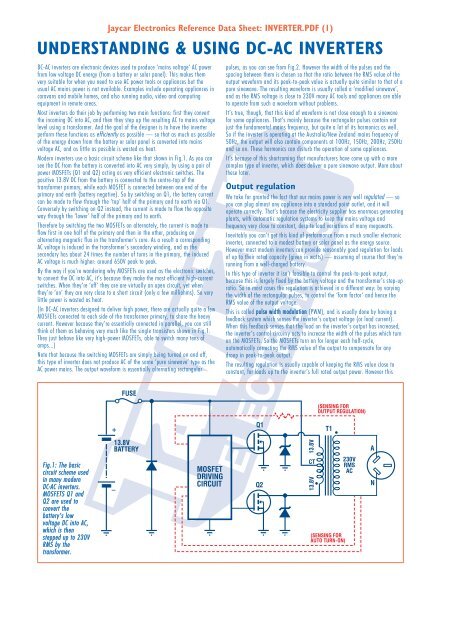 Inverter.pdf - Jaycar Electronics