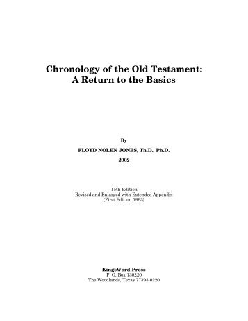 Chronology of Old Testament A Return to Basics - Online Christian ...