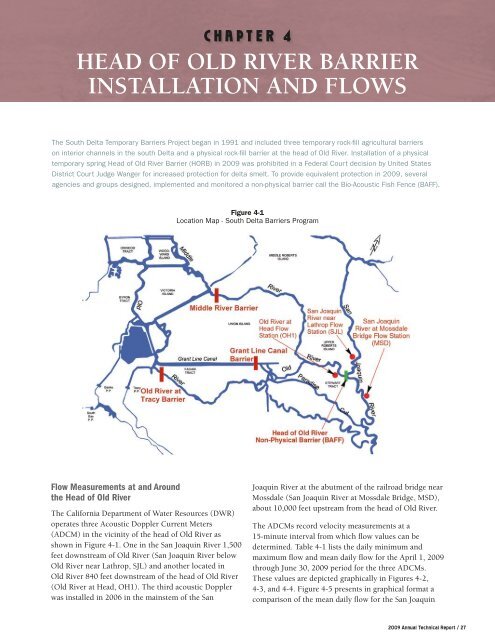 Head OF Old riVer Barrier installatiOn and FlOWs - San Joaquin ...