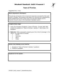 Lesson 1 - Years of Promise - MyPathway.ca