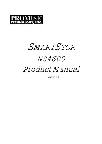 SmartStor NS4600 Product Manual - Promise Technology, Inc.