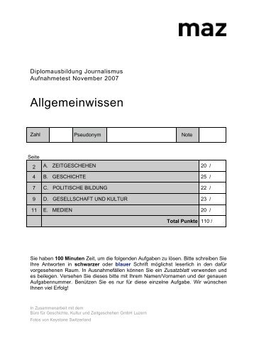 Lösungen AWl 2007 - MAZ