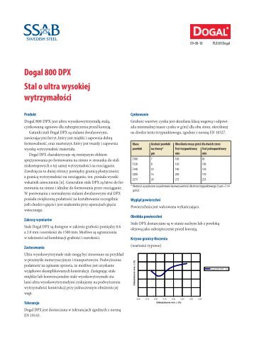 Dogal 800 DPX Stal o ultra wysokiej wytrzymaÅoÅci - SSAB.com