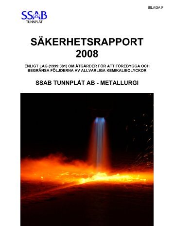 SÄKERHETSRAPPORT 2008 - SSAB