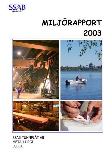 miljÃ¶rapport 2003 ssab tunnplÃ¥t ab, metallurgi, luleÃ¥