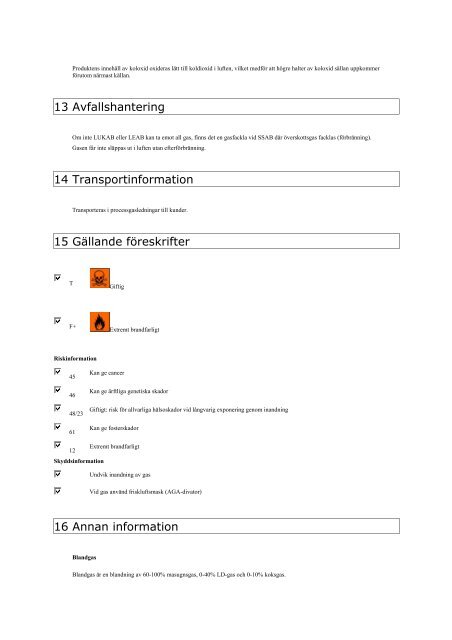 SÄKERHETSRAPPORT 2009 - SSAB