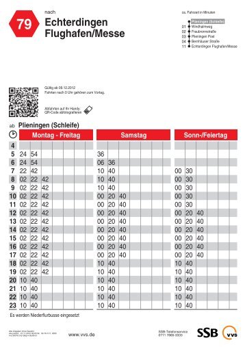 Fahrplan Buslinie 79 - SSB