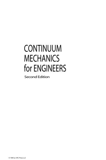 CONTINUUM MECHANICS for ENGINEERS