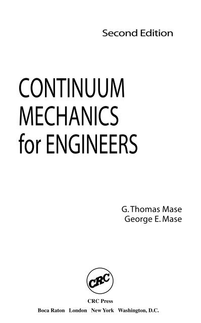 CONTINUUM MECHANICS for ENGINEERS