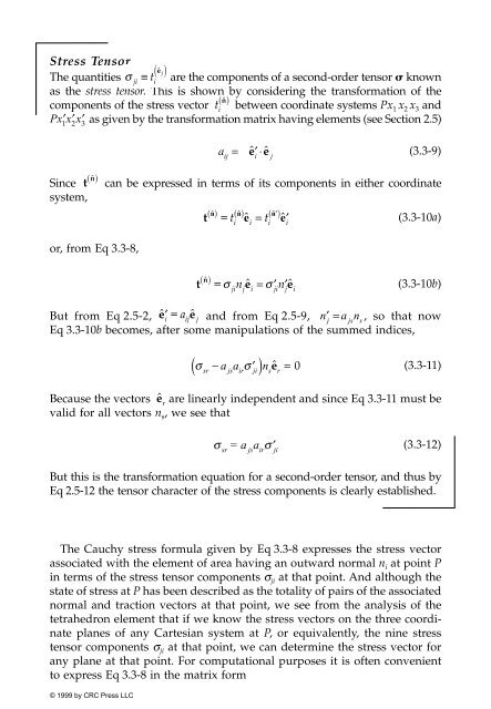 CONTINUUM MECHANICS for ENGINEERS