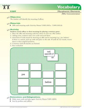 Vocabulary - The Florida Center for Reading Research