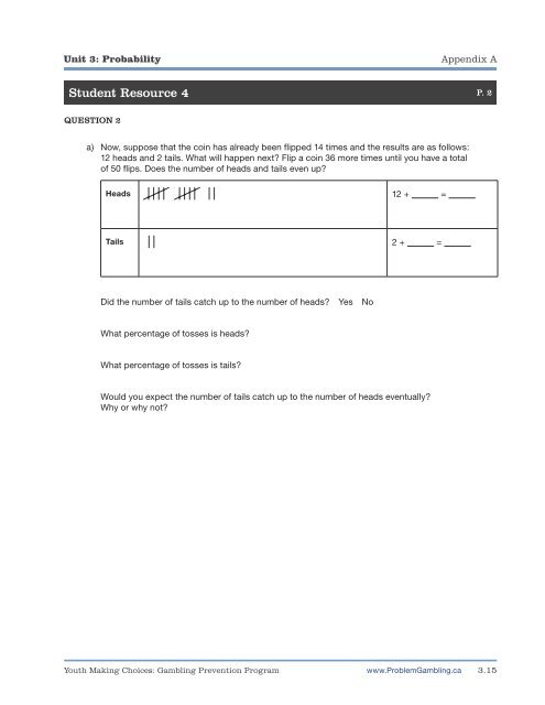 Unit 3: Probability - ProblemGambling.ca