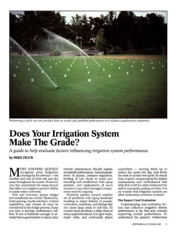 Does YourIrrigation System Make The Grade? - USGA Green ...