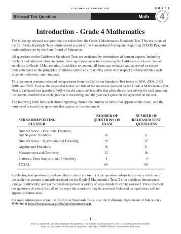 Grade 4 Math RTQ - California Department of Education