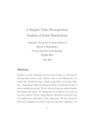 A Singular Value Decomposition Analysis of Grade Distributions