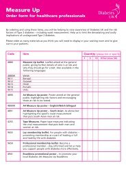 Measure Up Order form for healthcare professionals - Diabetes UK