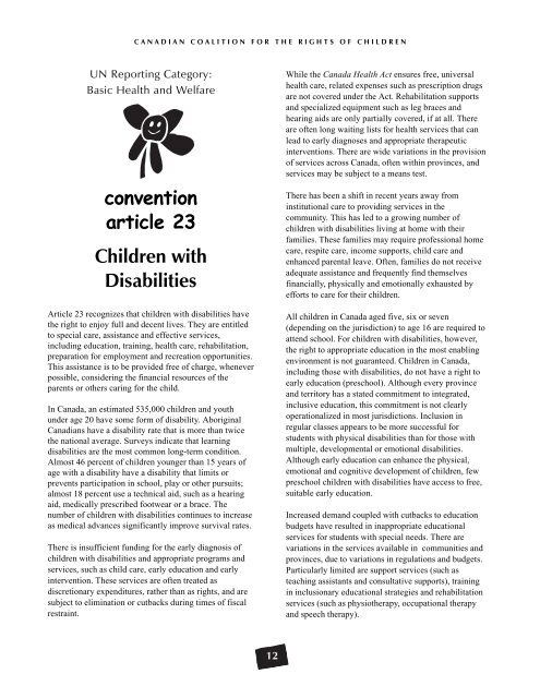 Poste - Canadian Coalition for the Rights of Children